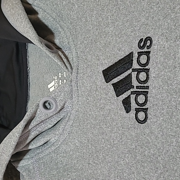 ADIDAS CLIMAWARM EMBROIDERED LOGO FLEECE THUMB-HOLE SLEEVE SWEATSHIRT HOODIE - Picture 2 of 12